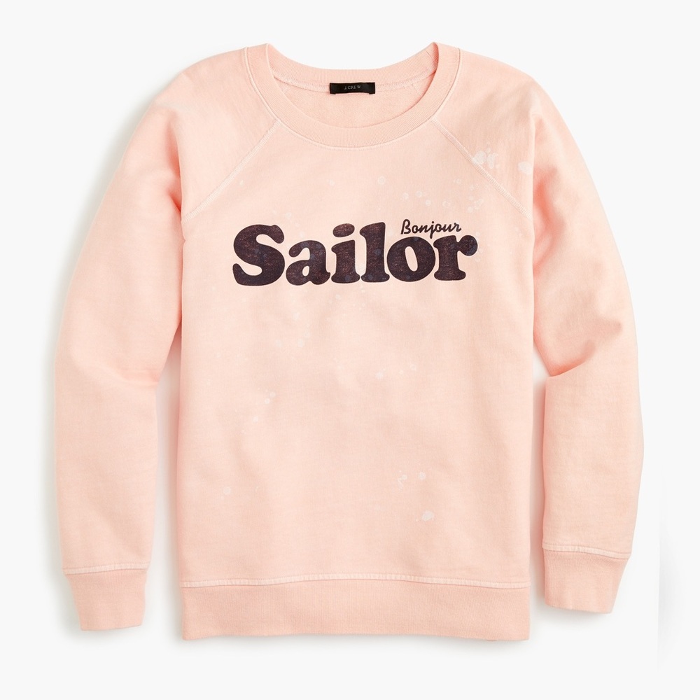 J Crew Bonjour Sailor Sweatshirt Pink S